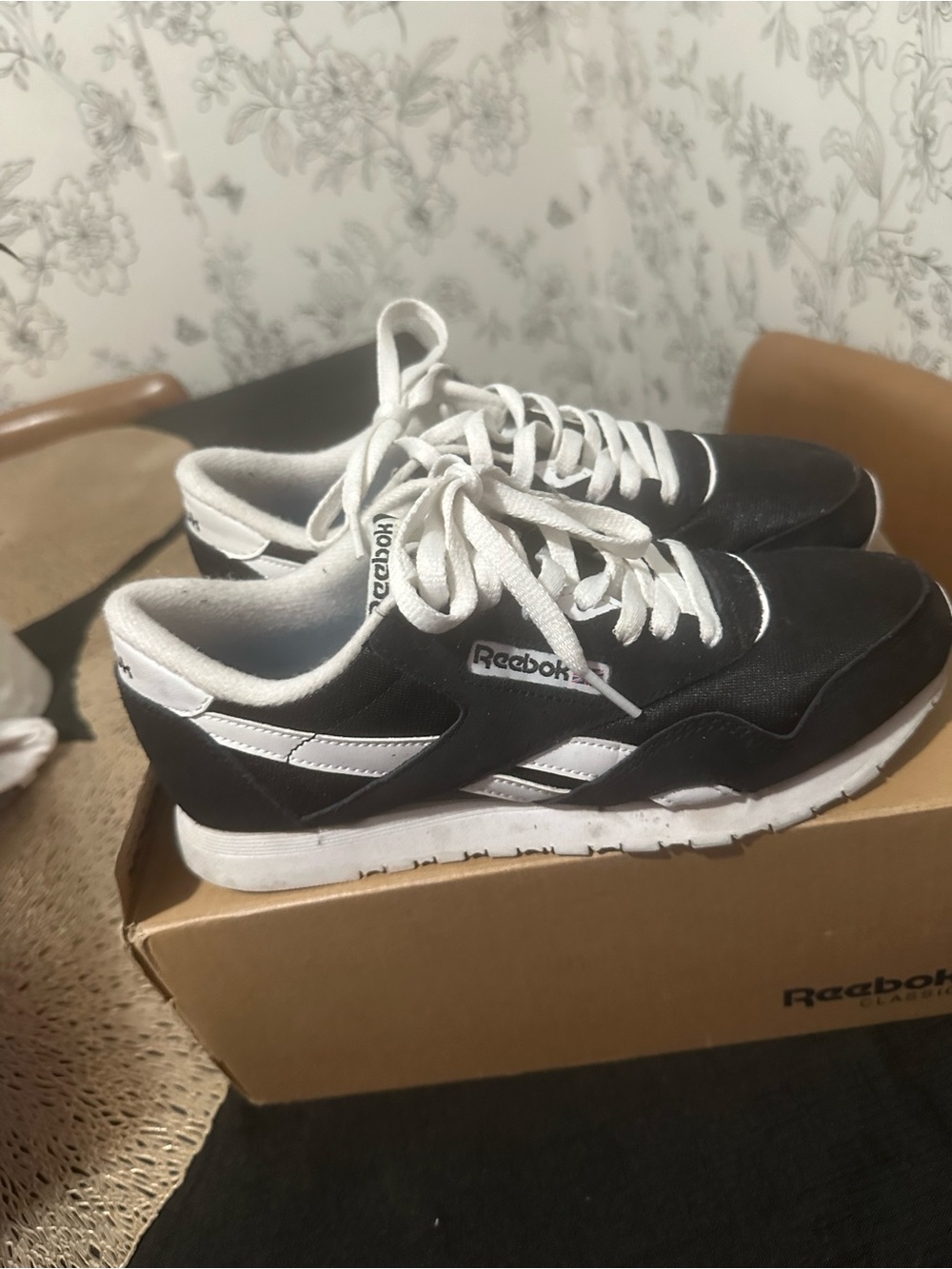 Reebok Women’s Black and White Low-Top Sneakers